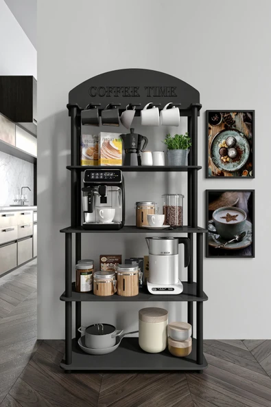 messer COFFEE TIME ÇOK AMAÇLI DOLAP KAHVE KÖŞESİ SİYAH - 2