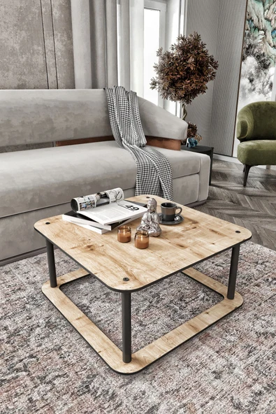messer ARZUM HOME  HOLE Masivo Orta Sehpa 70x70 KARE SAFİR MEŞE