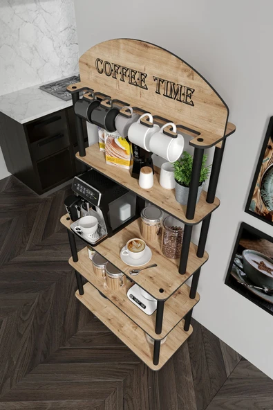 messer COFFEE TIME ÇOK AMAÇLI DOLAP KAHVE KÖŞESİ SAFİR MEŞE - 3