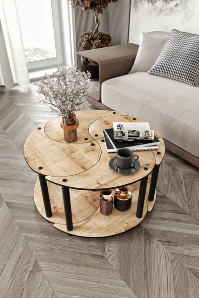 messer YİN YANG UNITY SERENITY ORTA SEHPA 4 LÜ MEŞE 70 CM - 2