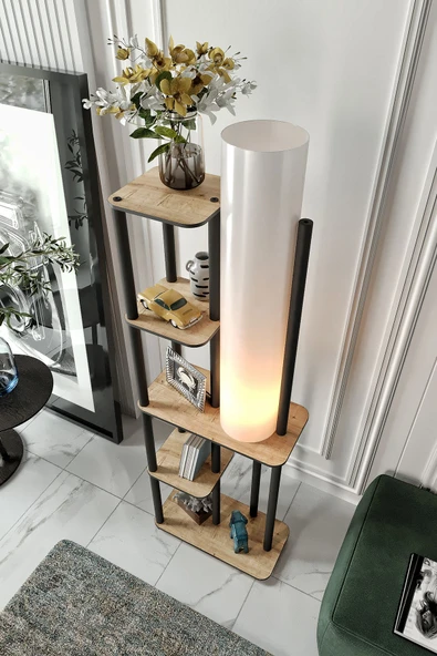 messer Moda Dor Kitaplık Lambader Atlantik Çam - 3