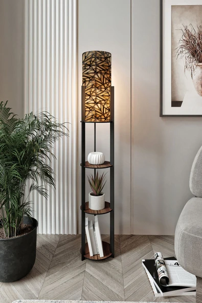 messer RADIANTE YUVARLAK RAFLI LAMBADER MADRAN CEVİZ - 2