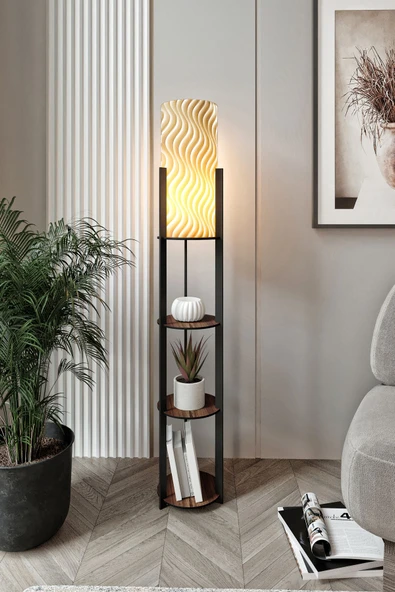 messer RADIANTE YUVARLAK RAFLI LAMBADER MADRAN CEVİZ - 2