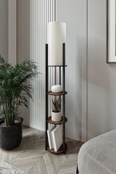 messer RADIANTE YUVARLAK RAFLI LAMBADER MADRAN CEVİZ - Resim 2