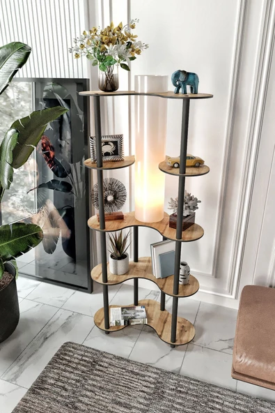 messer Mariposa Lambader Kitaplık Meşe - Resim 2