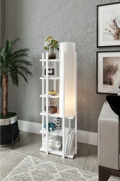 messer Moda Dor Çok Amaçlı Lambader Çiçeklik Beyaz - 5