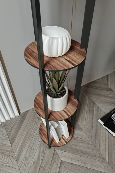 messer RADIANTE YUVARLAK RAFLI LAMBADER MADRAN CEVİZ - 3