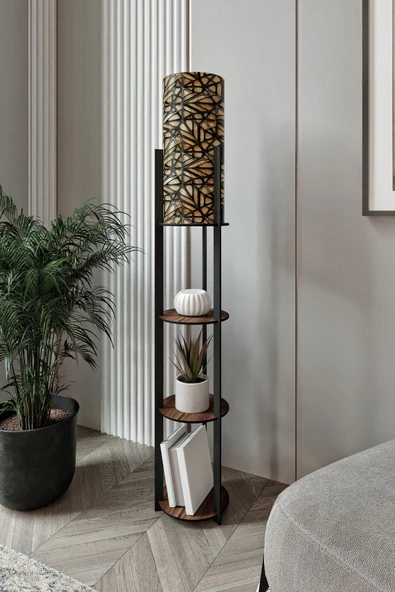 messer RADIANTE YUVARLAK RAFLI LAMBADER MADRAN CEVİZ