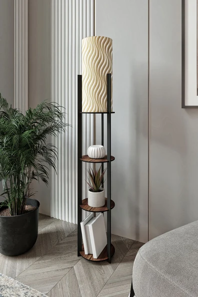 messer RADIANTE YUVARLAK RAFLI LAMBADER MADRAN CEVİZ