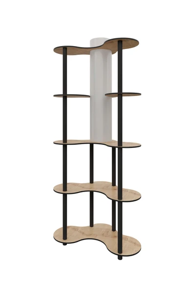 messer Mariposa Lambader Kitaplık Meşe - Resim 4