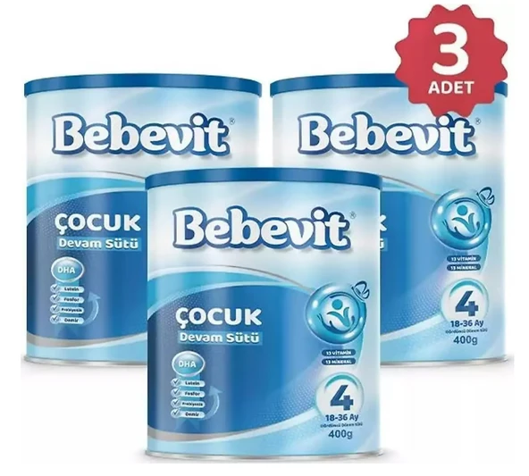 Bebevit 4 Çocuk Devam Sütü 400 gr 3 Adet