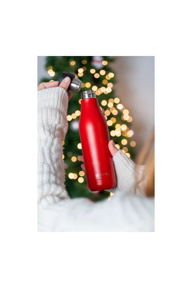 Les Artistes Paris Isı Yalıtımlı Çelik Termos 500ml Rouge  Kırmızı 500 ML - Resim 6