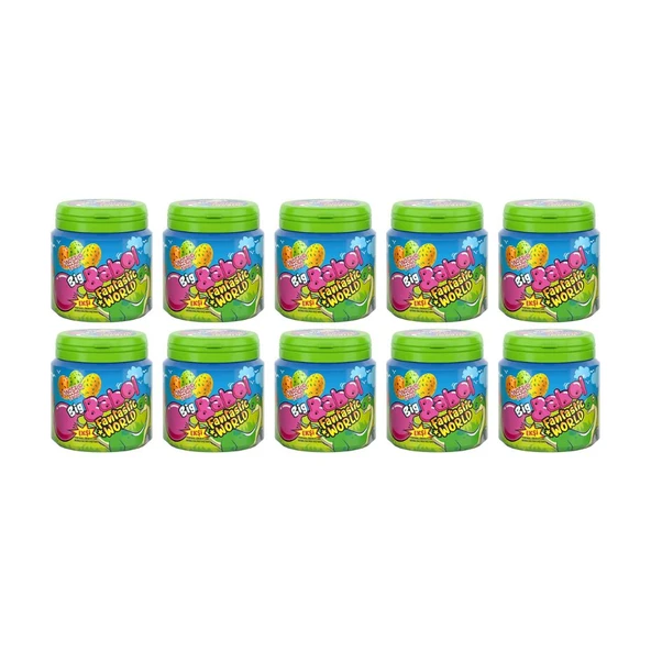 Big Babol Fantastic World Portakal, Limon ve Elma Aromalı Ekşi Sakız 90 gr x 10 Adet
