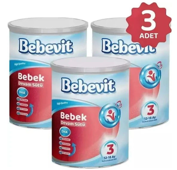 Bebevit 3 Bebek Devam Sütü 400 gr x 3 Adet