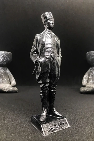 TatuCraft Mustafa Kemal ATATÜRK Figür - Silver Efekt - 2