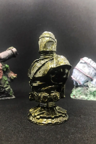 TatuCraft Star Wars Mandolarian Büst 10cm - Gold Efekt - 3