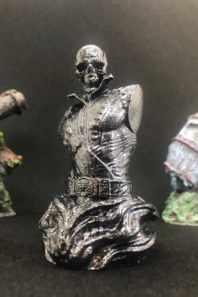 TatuCraft Hayalet Sürücü Ghost Rider Büst 10cm - Silver Efekt - 3