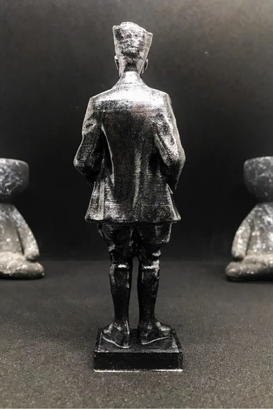 TatuCraft Mustafa Kemal ATATÜRK Figür - Silver Efekt - 3