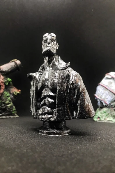 TatuCraft Hellboy Büst 10cm - Silver Efekt - 2