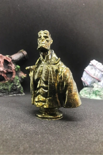 TatuCraft Hellboy Büst 10cm - Gold Efekt - 2