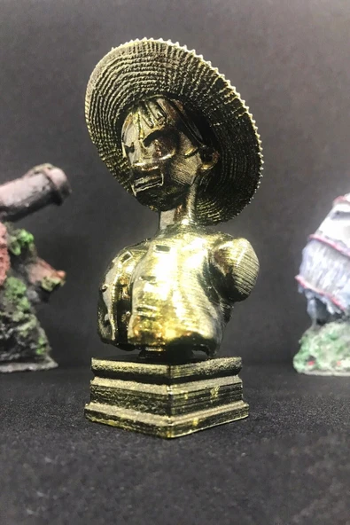TatuCraft One Piece Monkey D. Luffy Büst 10cm - Gold Efekt - 2