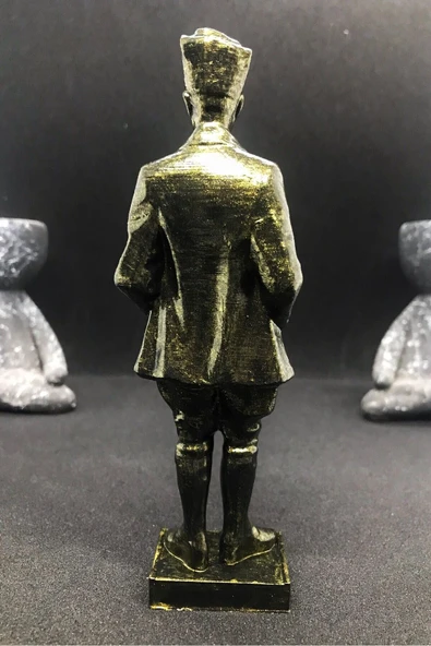 TatuCraft Mustafa Kemal ATATÜRK Figür - Gold Efekt - 3