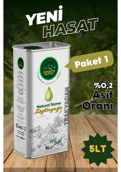 YENİ TEPEKÖY - Naturel Sızma Soğuk Sıkım Zeytinyağı ( 2.Sıkım) 5 Lt