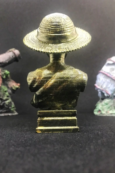 TatuCraft One Piece Monkey D. Luffy Büst 10cm - Gold Efekt - 3
