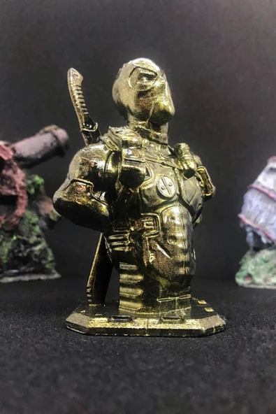 TatuCraft Deadpool Büst 10cm - Gold Efekt - 2