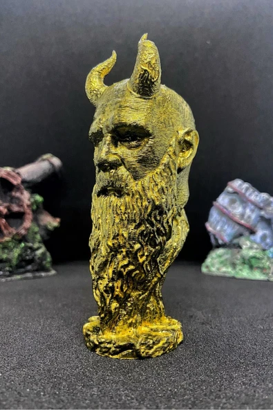TatuCraft God Of War Mimir Büst - Gold - 3