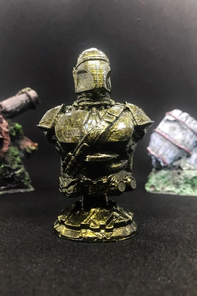 TatuCraft Star Wars Mandolarian Büst 10cm - Gold Efekt