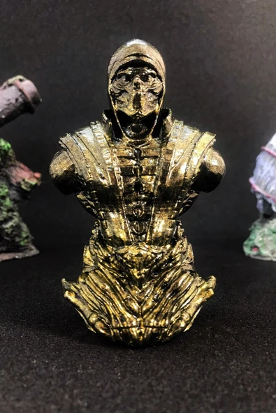 TatuCraft Mortal Kombat Scorpion Büst 10cm - Gold Efekt