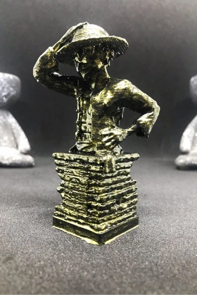 TatuCraft Monkey D. Luffy One Piece Büst 10cm - Gold Efekt - 2