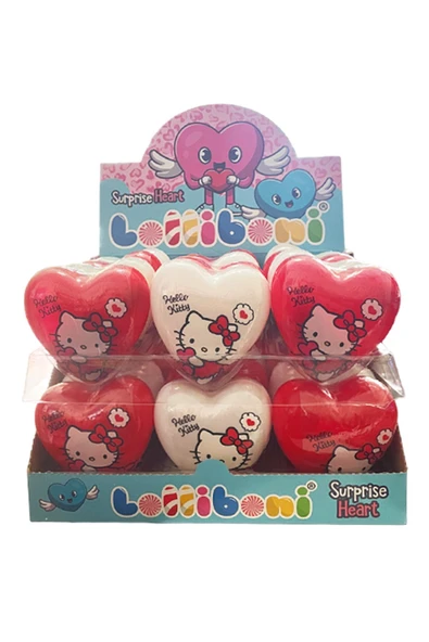 Lolliboni Hello Kitty Sürpriz Kalp Yumurta Şekerleme 30 gr 24'lü