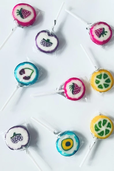 fenomen Meyveli Lolipop Mini Polonya Şekeri 12gr 100 Adet - 3