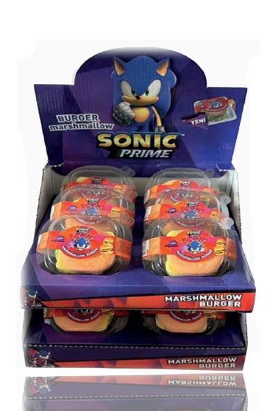 Sonic Lisanslı Burger Marshmallow 50gr 12 Adet