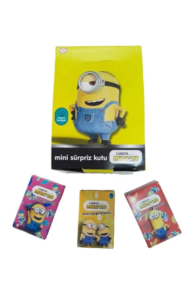 şekeyci Minions mini kutu eğlenceli karakterli sticker nostajik mini kutu 24 Adet