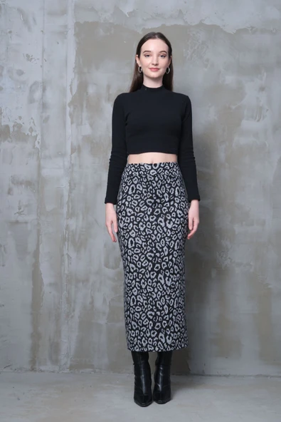 Gri Leopar Desen Uzun Kalem Etek Toparlayıcı Korse Kemer Ince Görünüm Sağlar Korse Kemer Boy96cm - 4