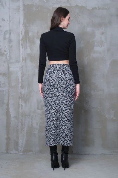 Çita Desen Uzun Kalem Etek Dar Kesim Korse Kemer Bir Beden Ince Görünüm Sağlar Boy96cm - 3