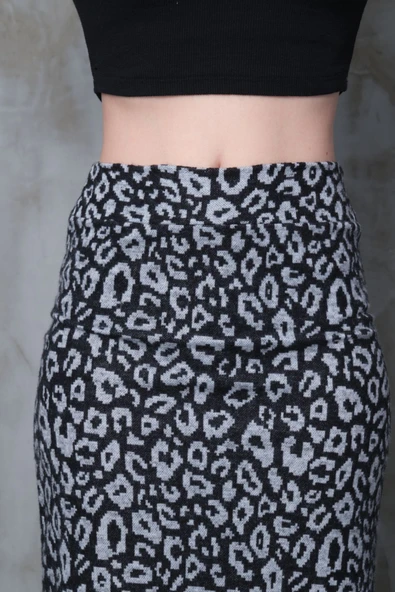 Gri Leopar Desen Uzun Kalem Etek Toparlayıcı Korse Kemer Ince Görünüm Sağlar Korse Kemer Boy96cm - 5
