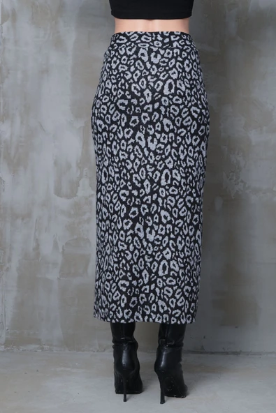 Gri Leopar Desen Uzun Kalem Etek Toparlayıcı Korse Kemer Ince Görünüm Sağlar Korse Kemer Boy96cm - 7