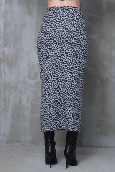 Çita Desen Uzun Kalem Etek Dar Kesim Korse Kemer Bir Beden Ince Görünüm Sağlar Boy96cm - 4