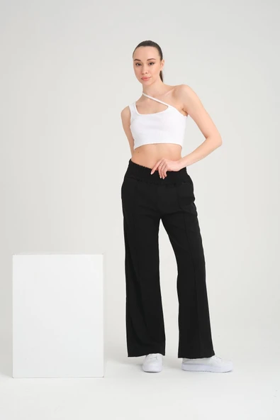 Kadın Ütü Izli Bol Kumaş Pantolon - 2