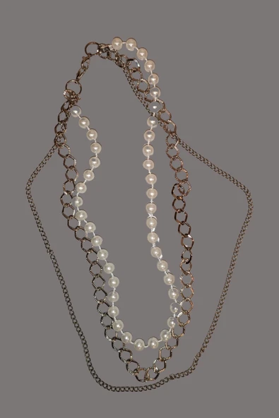 sedef inci kolye 3 parça metal ve inciden oluşmakta - 2