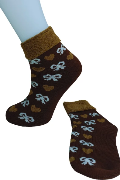 Kışlık Kadın 4 Adet Havlu Polar Kışlık Çorap Bilek Boy -20c Kadar Isı Koruma - 8