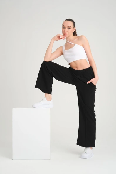 Kadın Ütü Izli Bol Kumaş Pantolon - 4