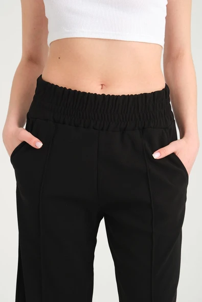 Kadın Ütü Izli Bol Kumaş Pantolon - 7