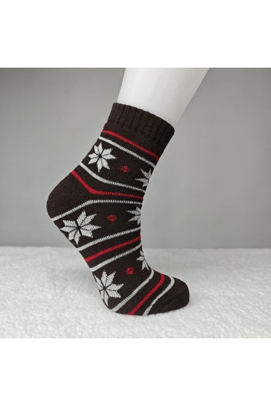 Kışlık Kadın 4 Adet Havlu Polar Kışlık Çorap Bilek Boy -20c Kadar Isı Koruma - 12