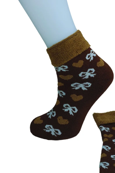 Kışlık Kadın 4 Adet Havlu Polar Kışlık Çorap Bilek Boy -20c Kadar Isı Koruma - 10