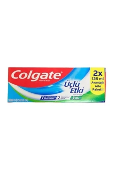 Colgate Üçlü Etki Diş Macunu 125 Ml X 2'li Aile Boyu ( 250 Ml )